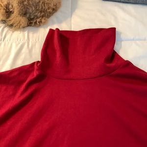 Mens lands end dark red / burgundy long sleeve turtleneck supima cotton xxl